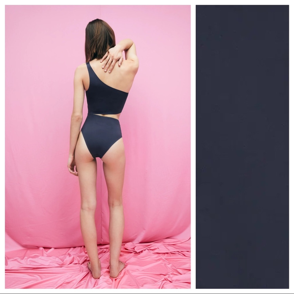 NWT. Zara Gray Cut-out Laser Cut Swimsuit. Size S. - Picture 2 of 12